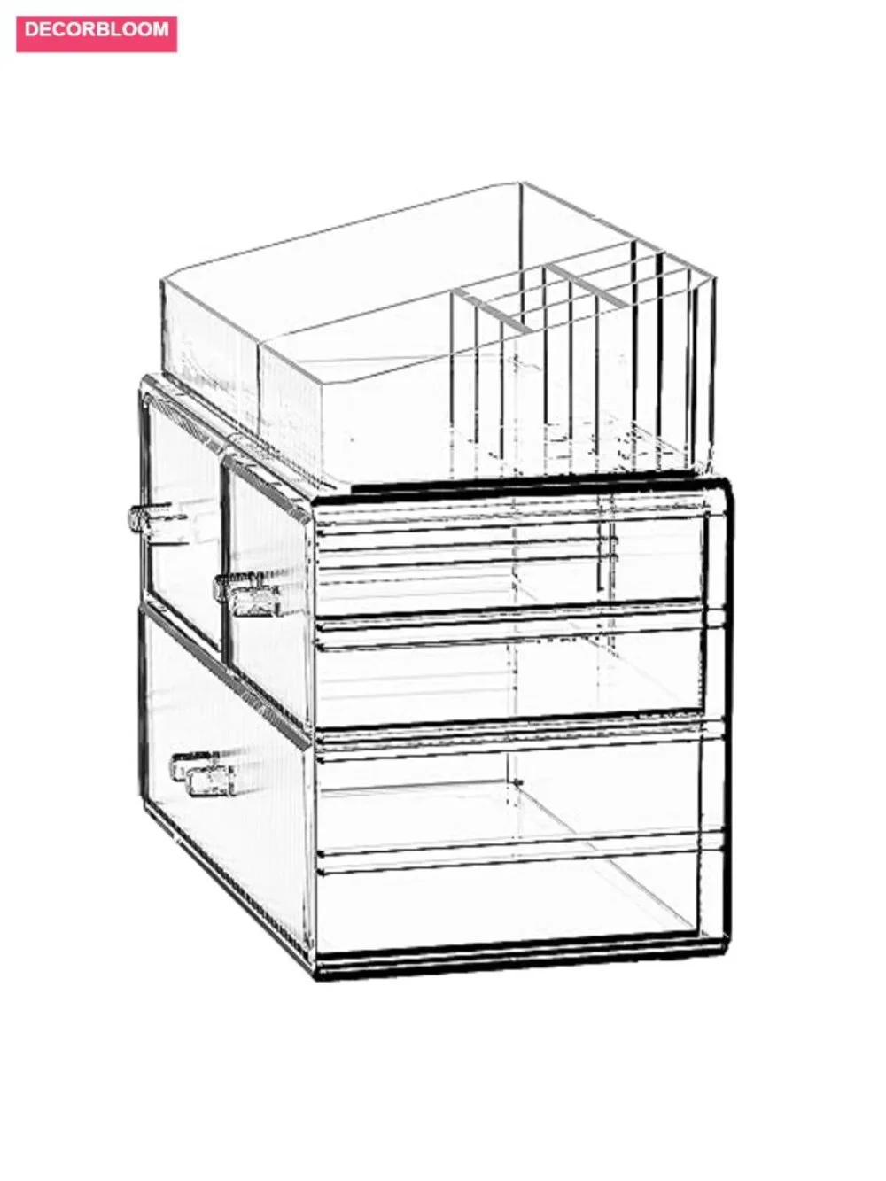 Stackable Acrylic Cosmetic Organizer with 3 Drawers for Vanity